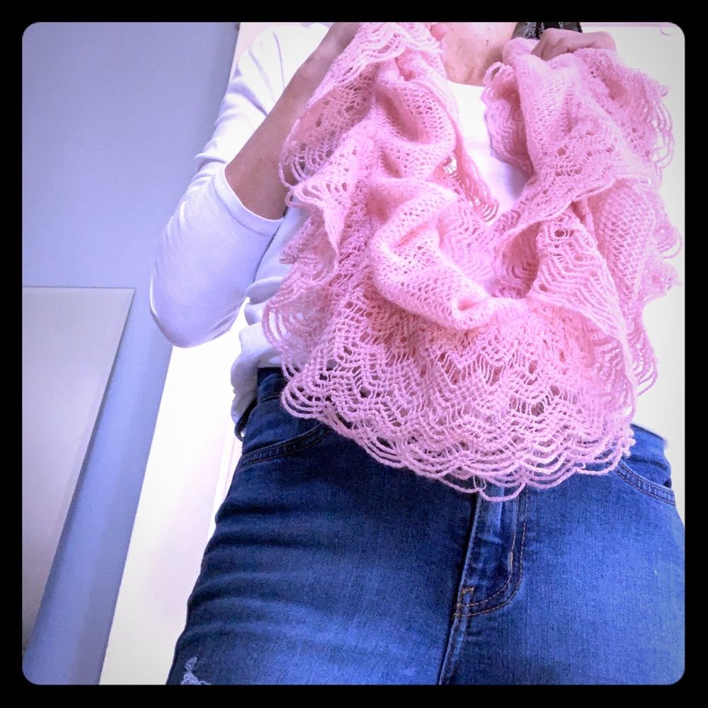 Pink infinity scarf